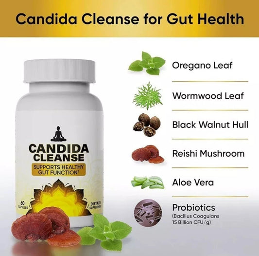 Candida Cleanse 60 Cápsulas-Desintoxicación 100% Hierbas Naturales FÓRMULA ORIGINAL